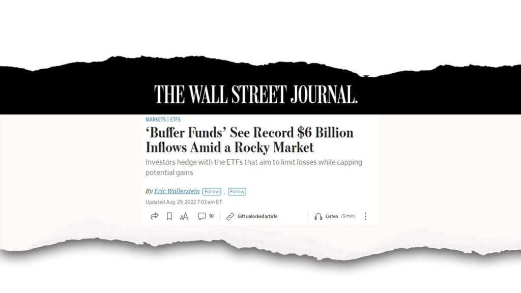 Posting cover of The Wall Street Journal for the article about buffered ETFs ascension