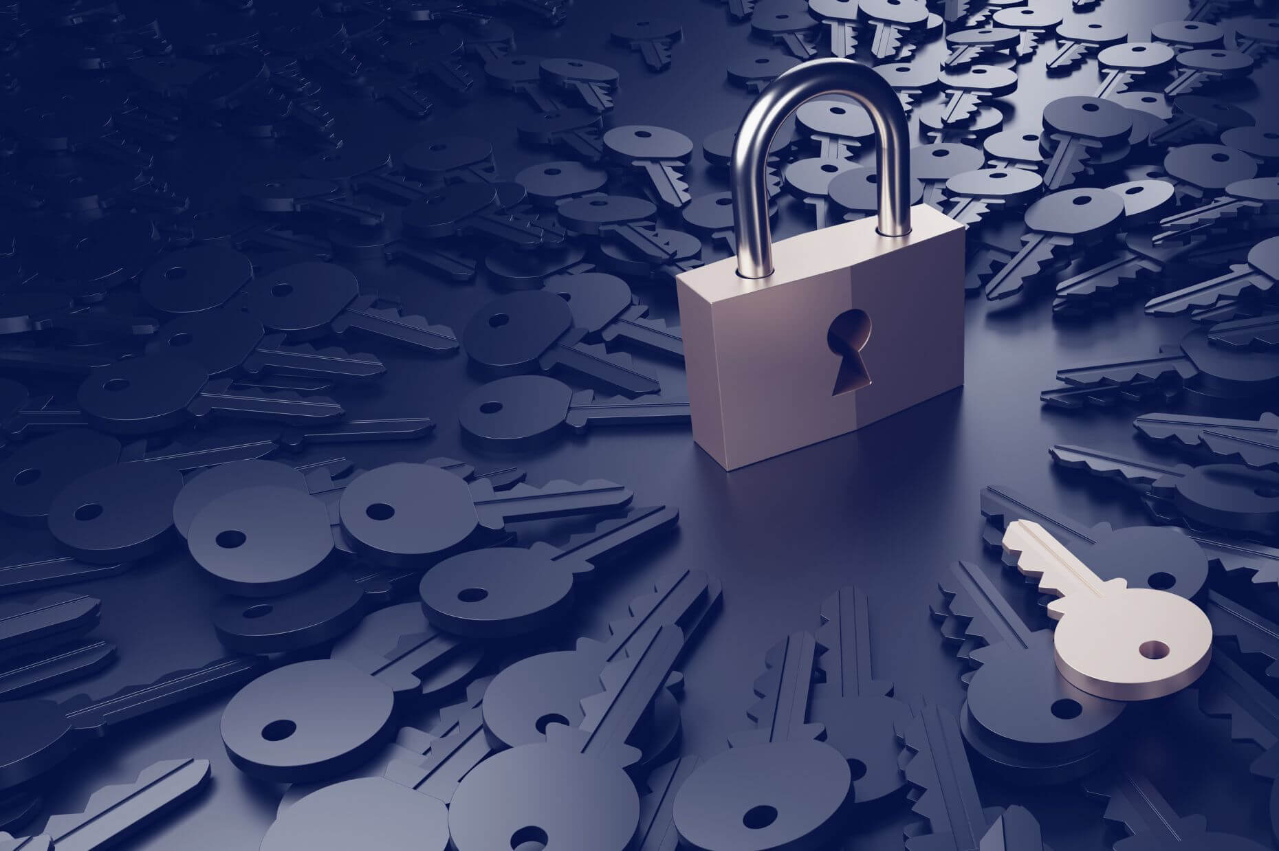 Structured Note Protection Lock Paddle lock with a bunch of small keys circled around it