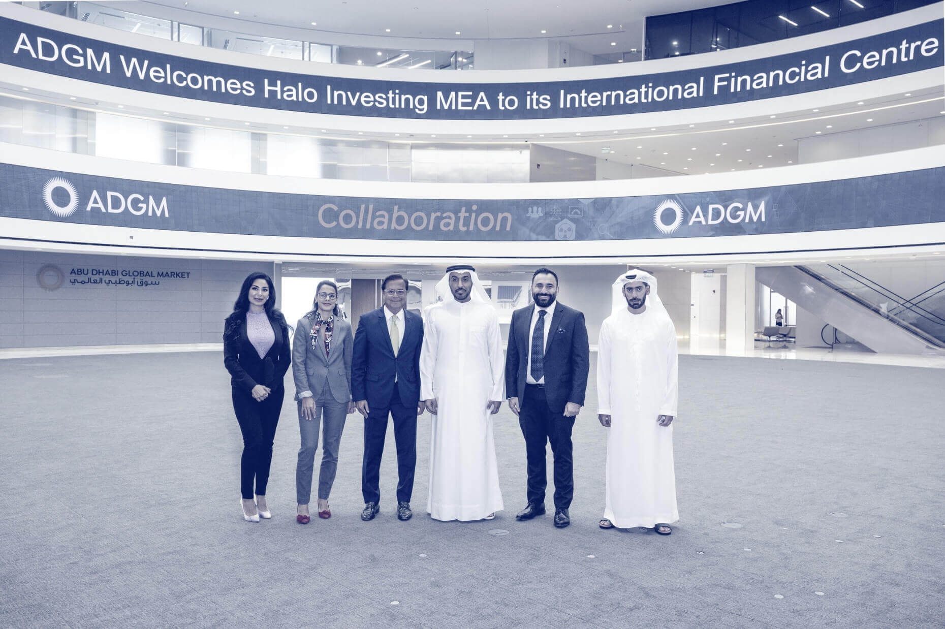 Halo and ADGM members standing side by side for new collaboration