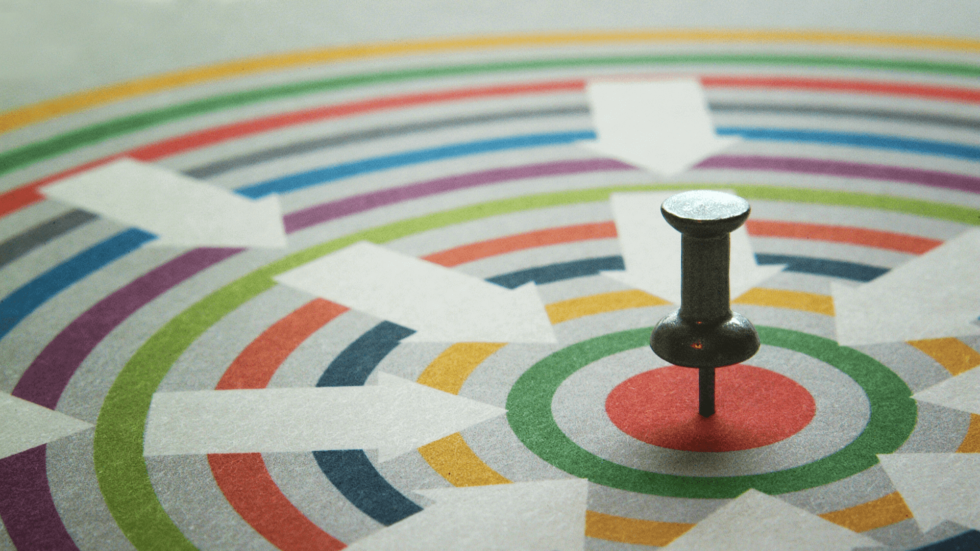 Rings of circles with a pin hitting the very center with accuracy